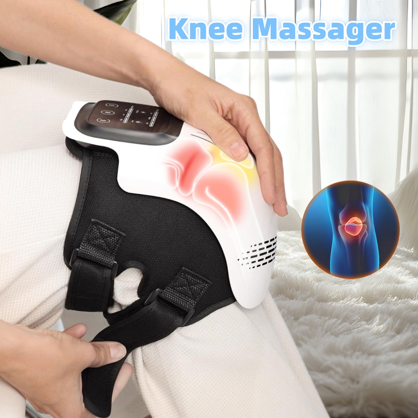 Viravelle™ Knee Massager with heat fire , Cordless Knee Massager